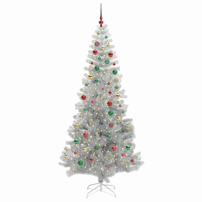 Albero di Natale con 300 LED con supporto Argento 210 cm PET