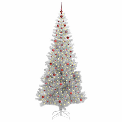 Albero di Natale con 300 LED con supporto Argento 240 cm PET