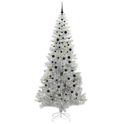 Albero di Natale con 300 LED con supporto Argento 240 cm PET
