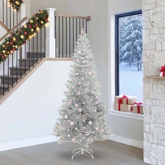 Albero di Natale con 300 LED con supporto Argento 240 cm PET