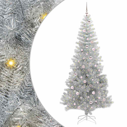 Albero di Natale con 300 LED con supporto Argento 240 cm PET