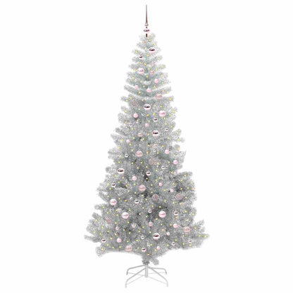 Albero di Natale con 300 LED con supporto Argento 240 cm PET