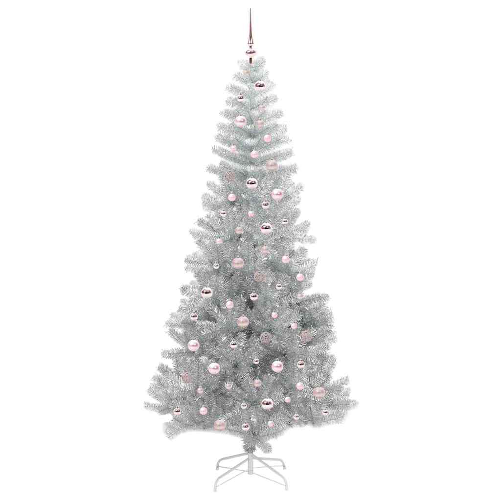 Albero di Natale con 300 LED con supporto Argento 240 cm PET