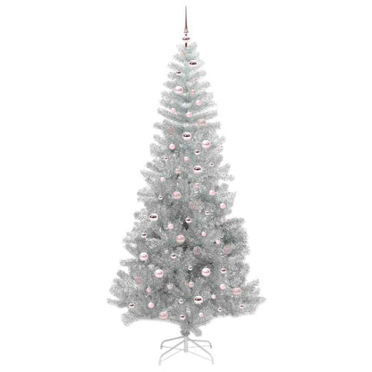 Albero di Natale con 300 LED con supporto Argento 240 cm PET