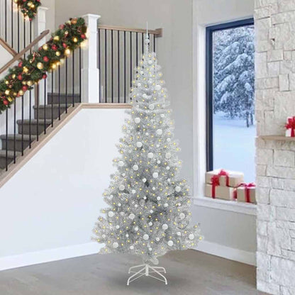 Albero di Natale con 300 LED con supporto Argento 240 cm PET