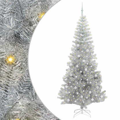 Albero di Natale con 300 LED con supporto Argento 240 cm PET