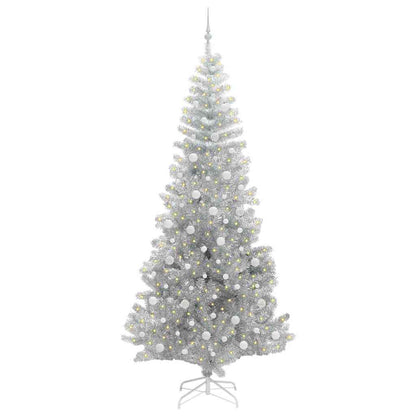 Albero di Natale con 300 LED con supporto Argento 240 cm PET