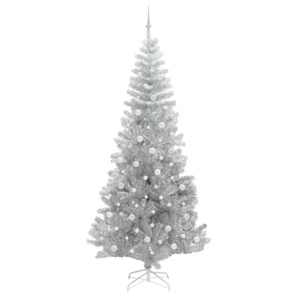 Albero di Natale con 300 LED con supporto Argento 240 cm PET