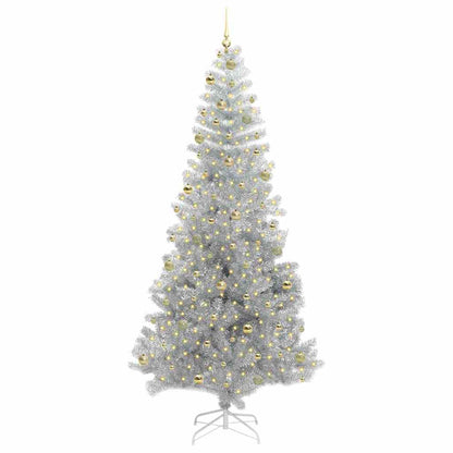 Albero di Natale con 300 LED con supporto Argento 240 cm PET