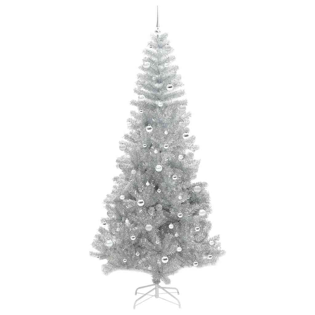 Albero di Natale con 300 LED con supporto Argento 240 cm PET