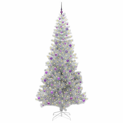 Albero di Natale con 300 LED con supporto Argento 240 cm PET