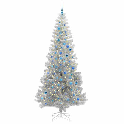 Albero di Natale con 300 LED con supporto Argento 240 cm PET