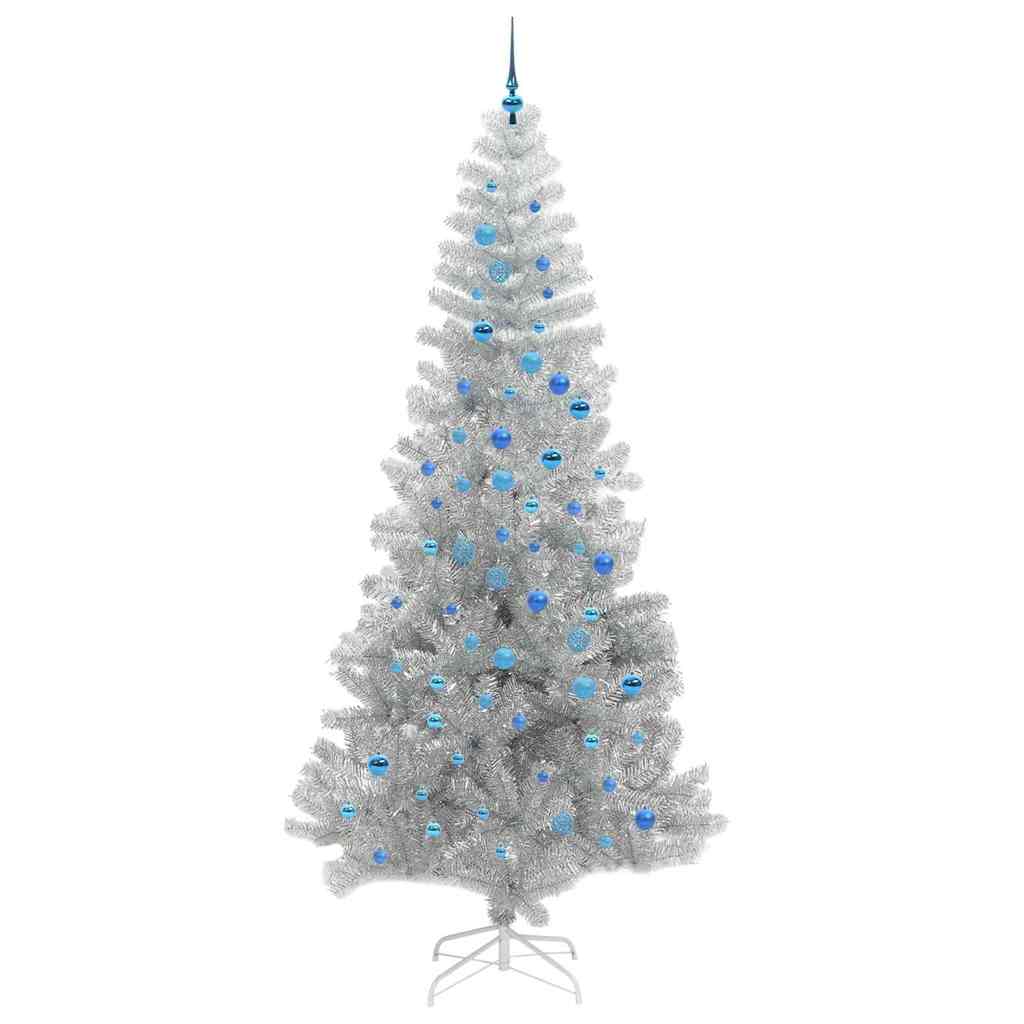 Albero di Natale con 300 LED con supporto Argento 240 cm PET