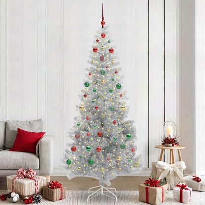 Albero di Natale con 300 LED con supporto Argento 240 cm PET