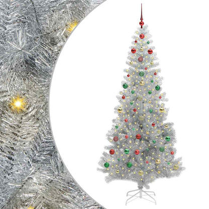 Albero di Natale con 300 LED con supporto Argento 240 cm PET