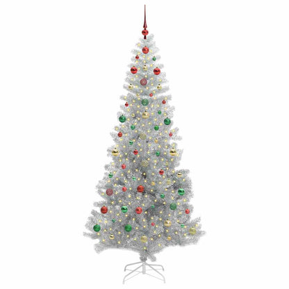 Albero di Natale con 300 LED con supporto Argento 240 cm PET