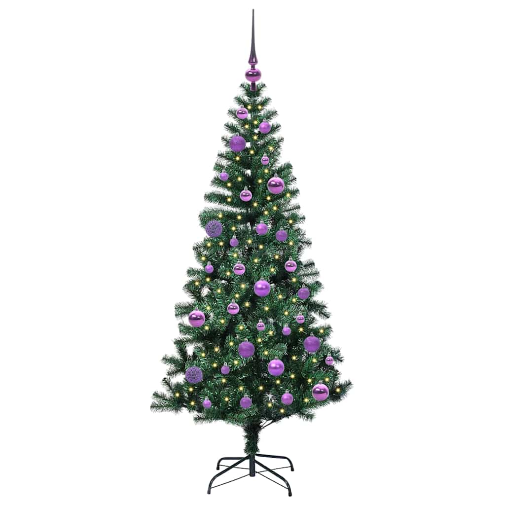 Albero di Natale artificiale con luci integrate Verde 150 cm