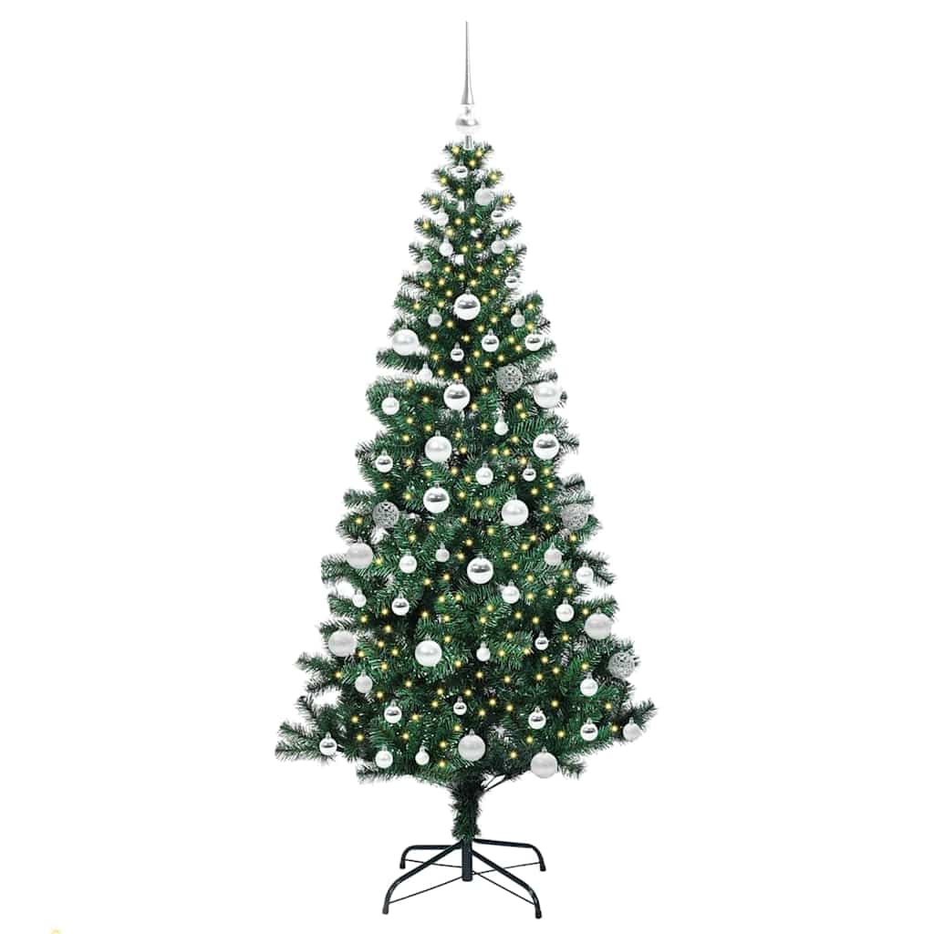 Albero di Natale artificiale con luci integrate Verde 180 cm