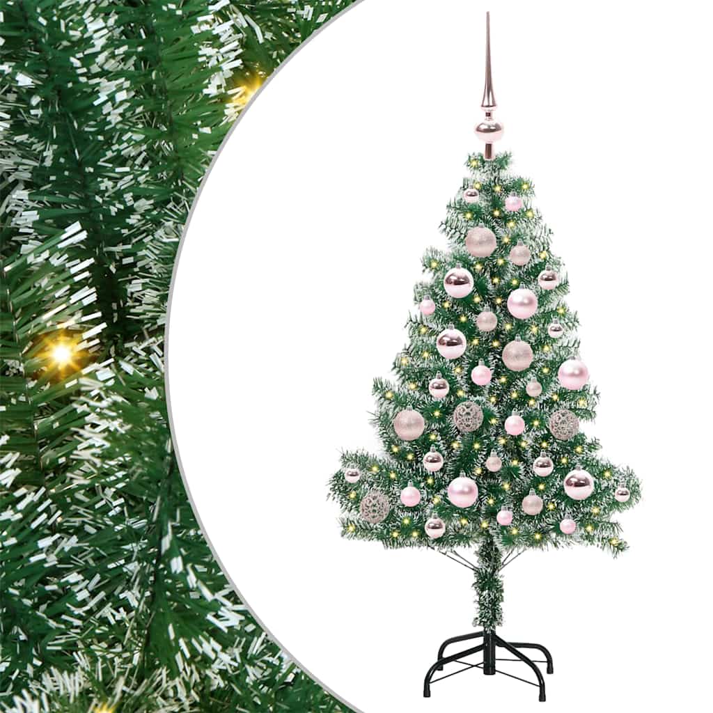 Albero di Natale Artificiale Imbiancato con Luci LED 120 cm | homemem39