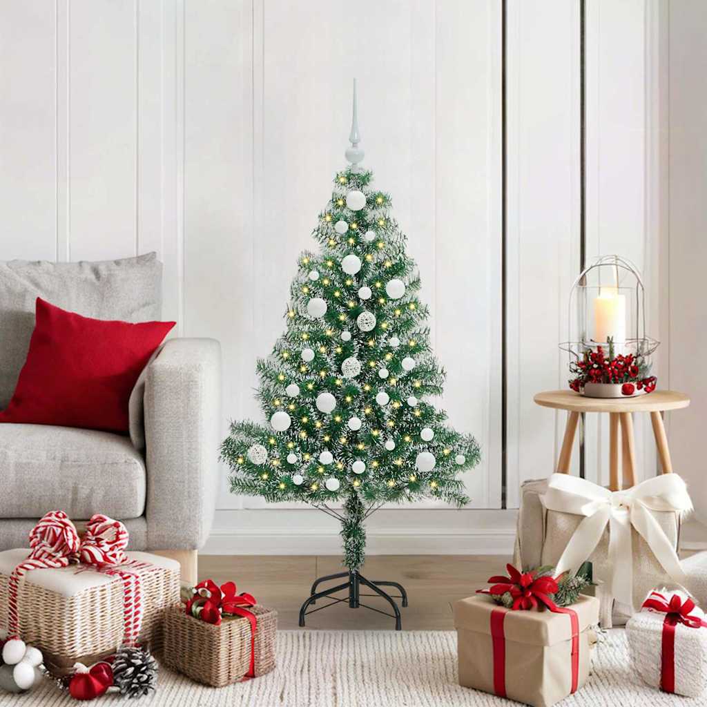 Albero di Natale Artificiale Imbiancato con Luci LED 120 cm | homemem39
