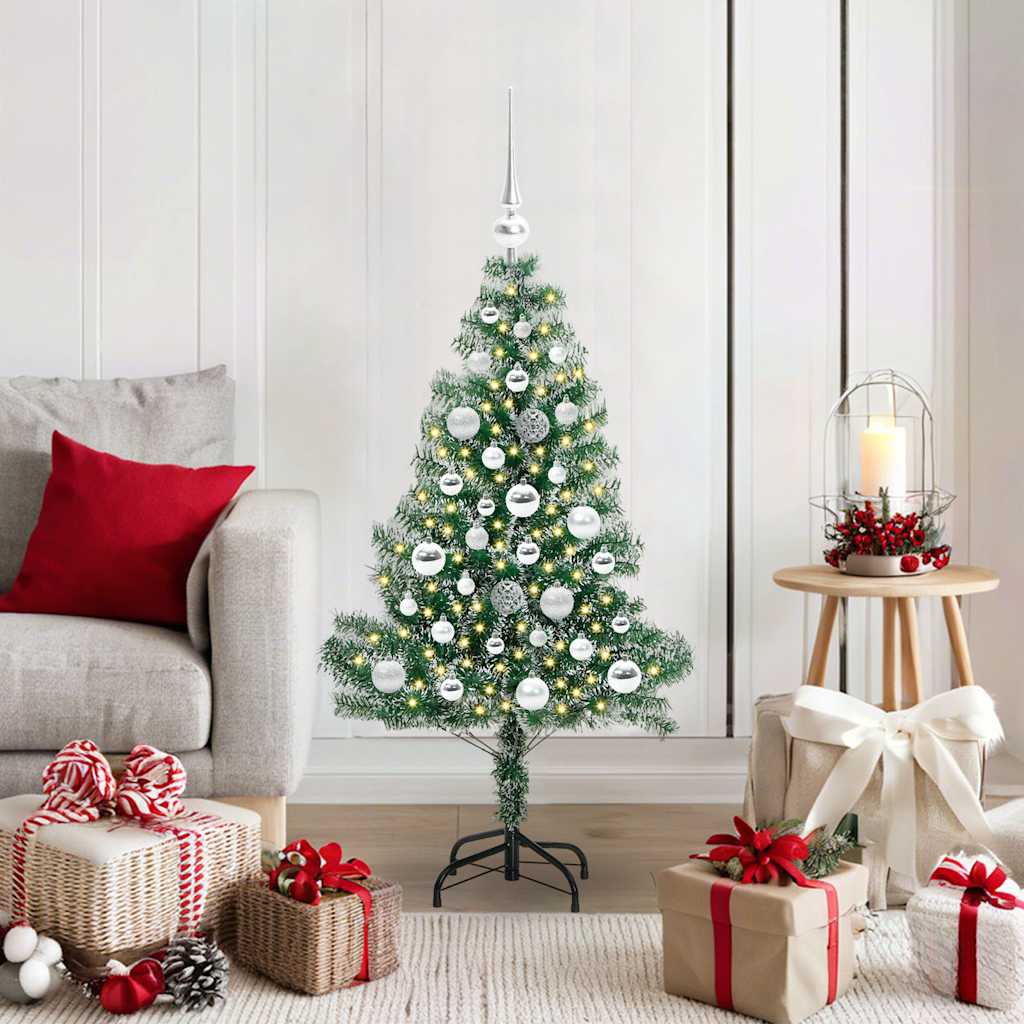 Albero di Natale Artificiale Imbiancato con Luci LED 120 cm | homemem39