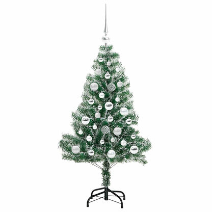 Albero di Natale Artificiale Imbiancato con Luci LED 120 cm | homemem39