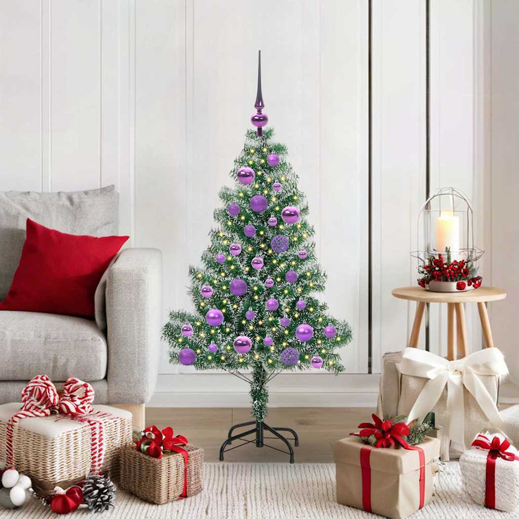 Albero di Natale Artificiale Imbiancato con Luci LED 120 cm | homemem39