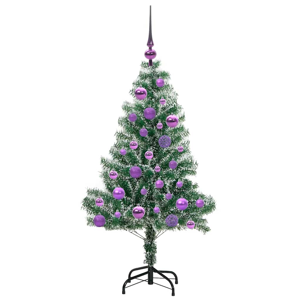 Albero di Natale Artificiale Imbiancato con Luci LED 120 cm | homemem39