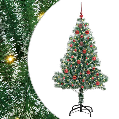 Albero di Natale Artificiale Imbiancato con Luci LED 150 cm | homemem39