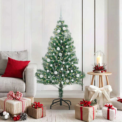 Albero di Natale Artificiale Imbiancato con Luci LED 150 cm