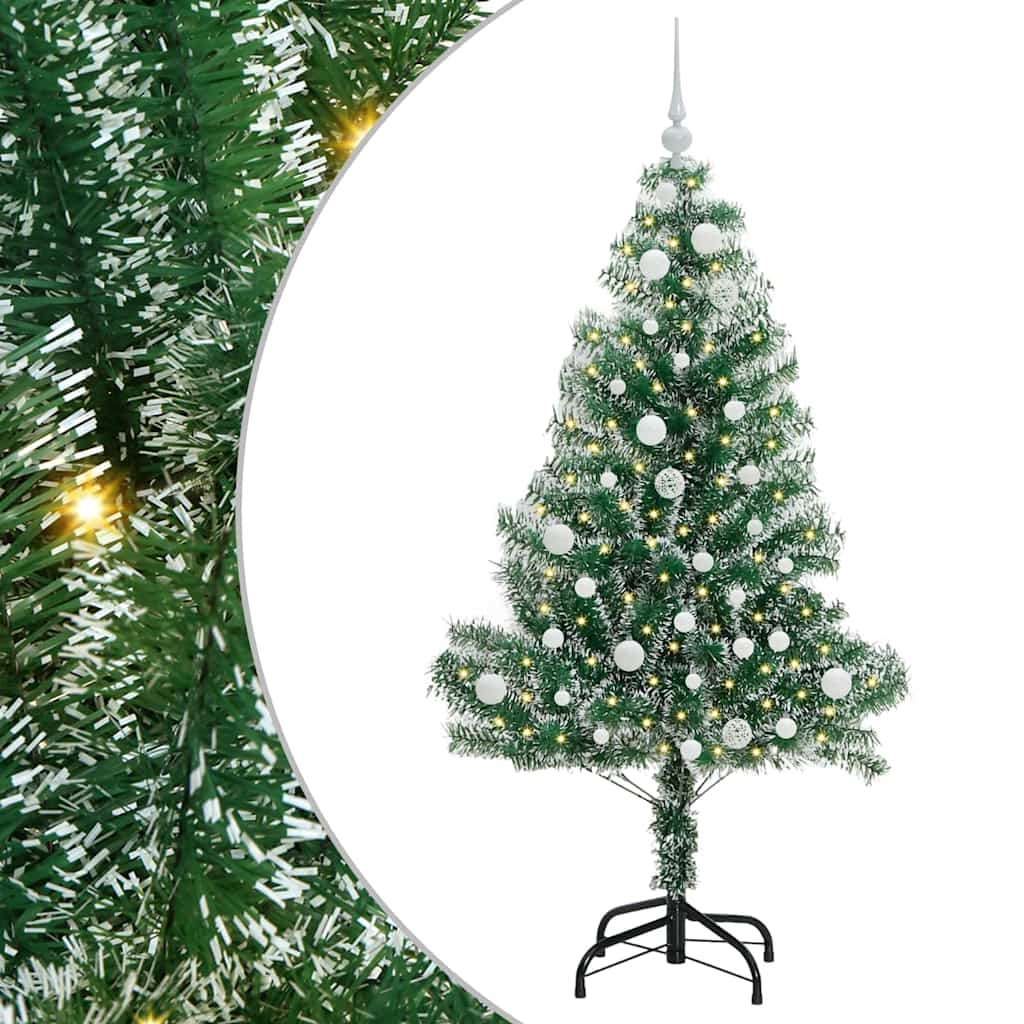 Albero di Natale Artificiale Imbiancato con Luci LED 150 cm | homemem39