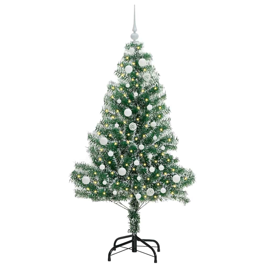 Albero di Natale Artificiale Imbiancato con Luci LED 150 cm | homemem39