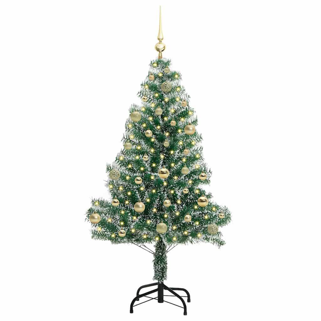 Albero di Natale Artificiale Imbiancato con Luci LED 150 cm | homemem39