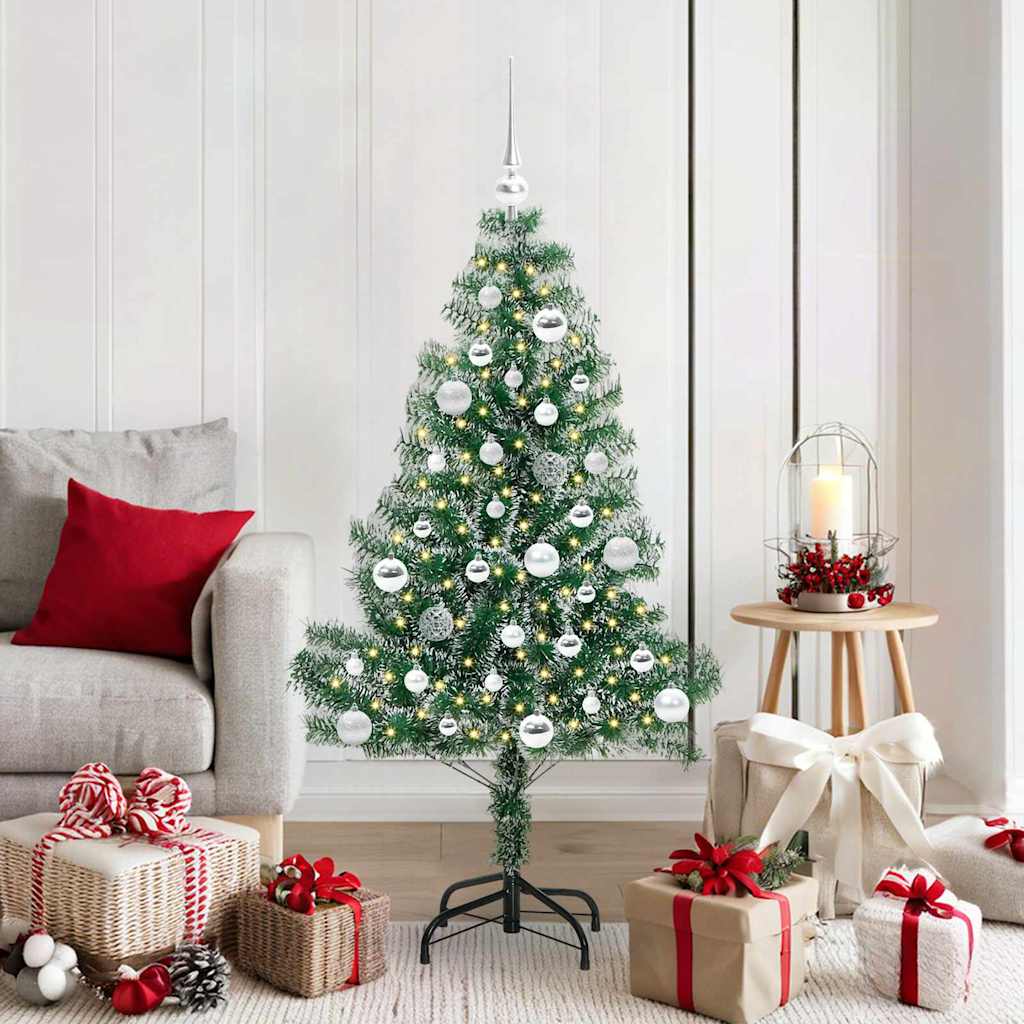 Albero di Natale Artificiale Imbiancato con Luci LED 150 cm