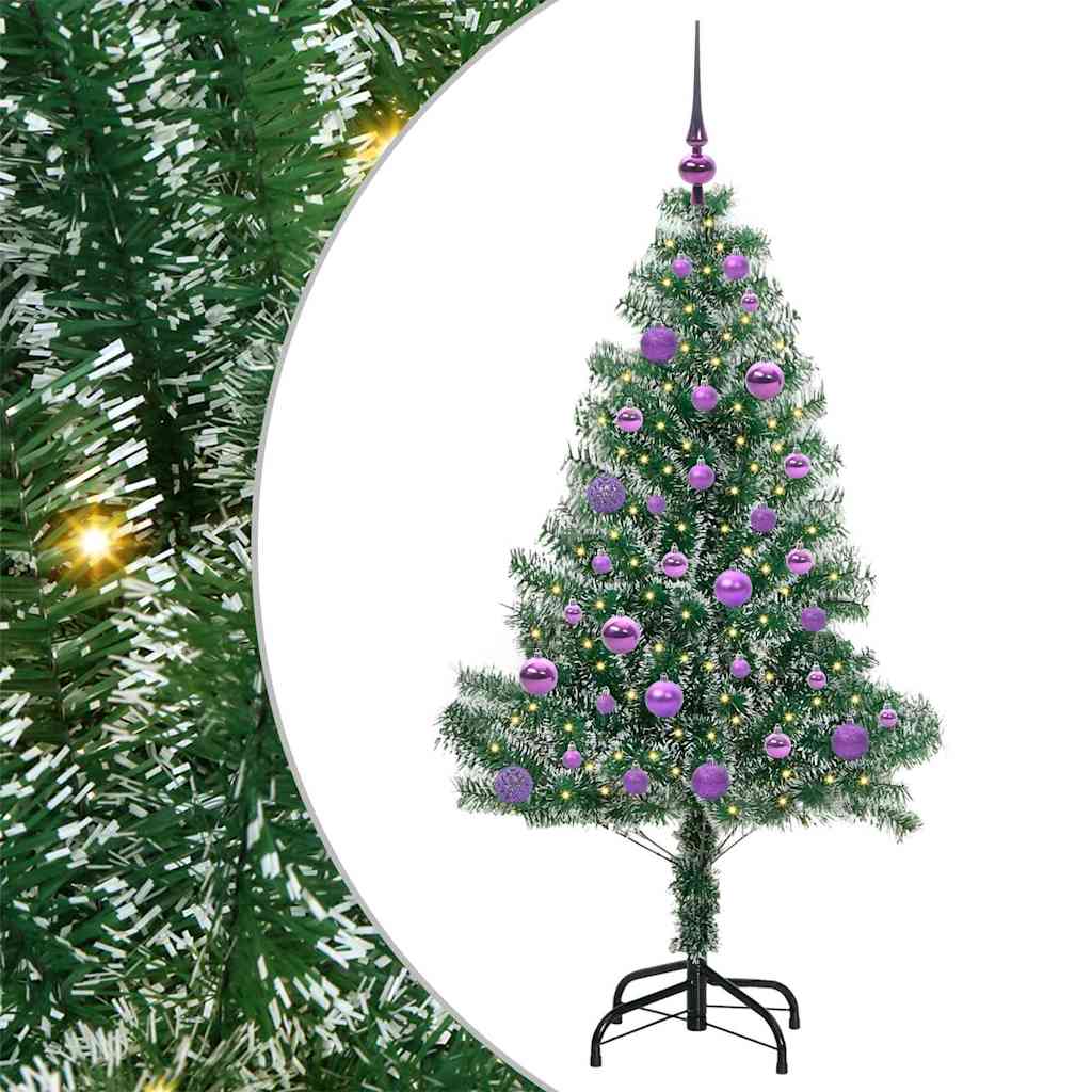 Albero di Natale Artificiale Imbiancato con Luci LED 150 cm | homemem39