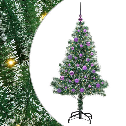 Albero di Natale Artificiale Imbiancato con Luci LED 150 cm | homemem39