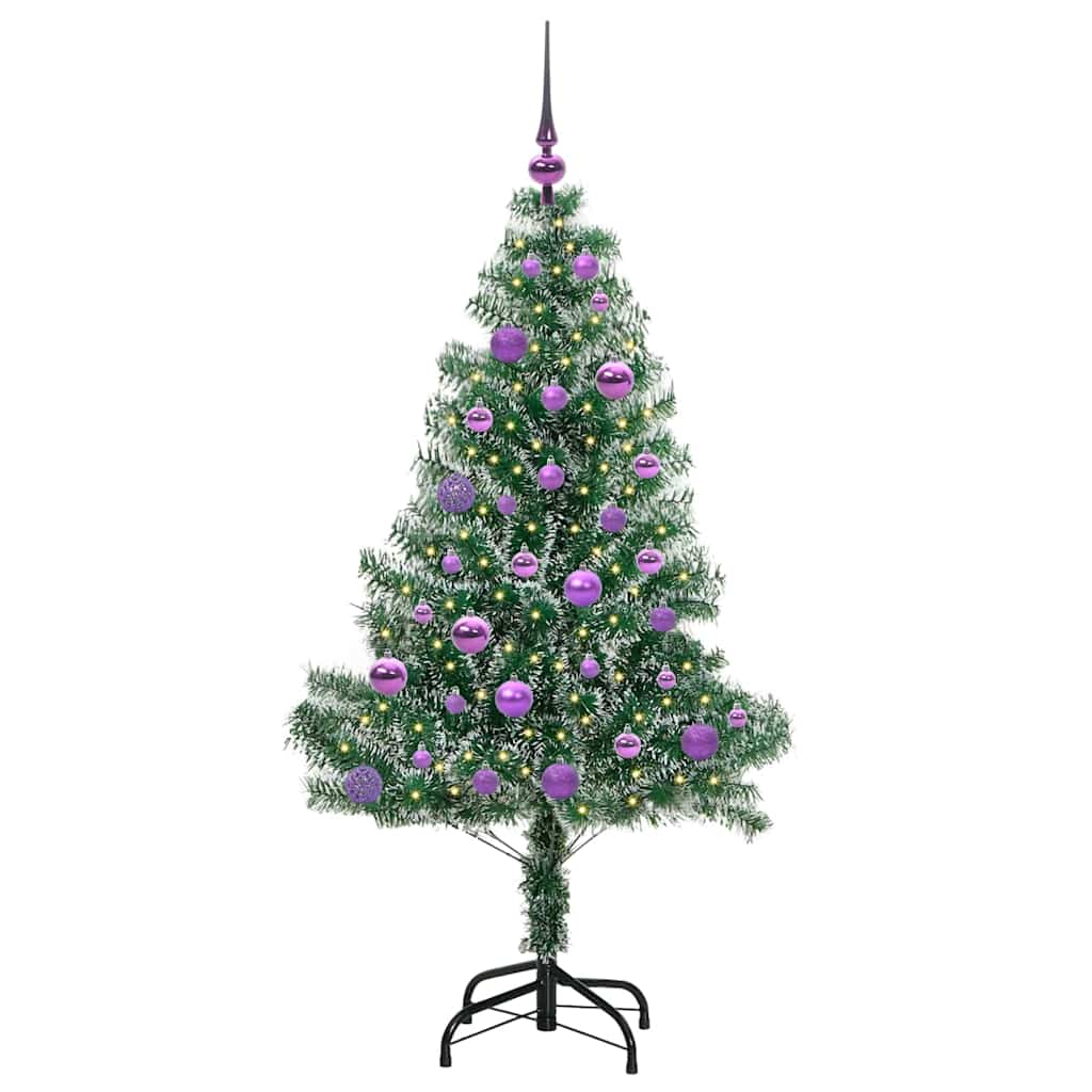 Albero di Natale Artificiale Imbiancato con Luci LED 150 cm | homemem39