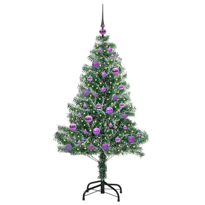 Albero di Natale Artificiale Imbiancato con Luci LED 150 cm | homemem39