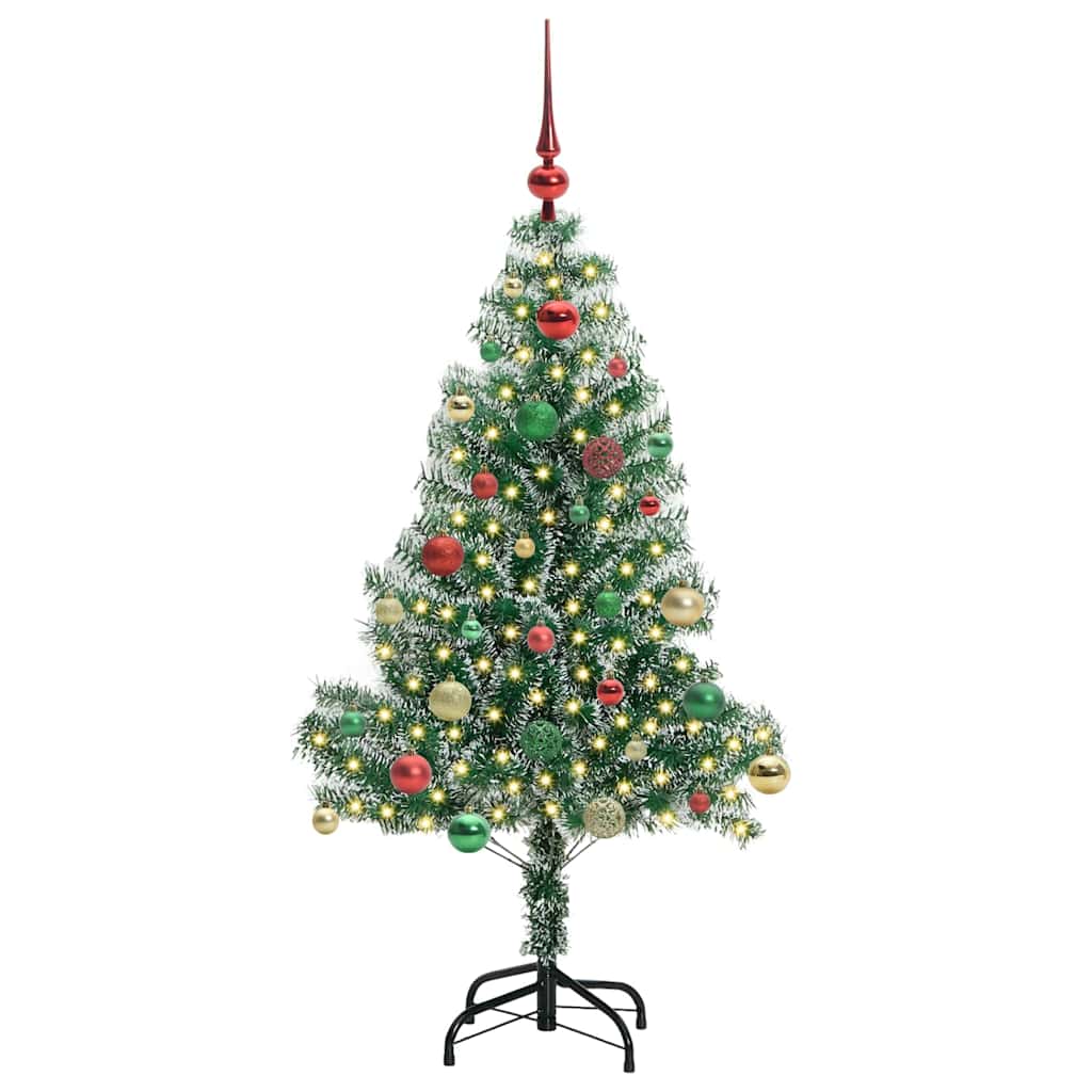 Albero di Natale Artificiale Imbiancato con Luci LED 150 cm | homemem39