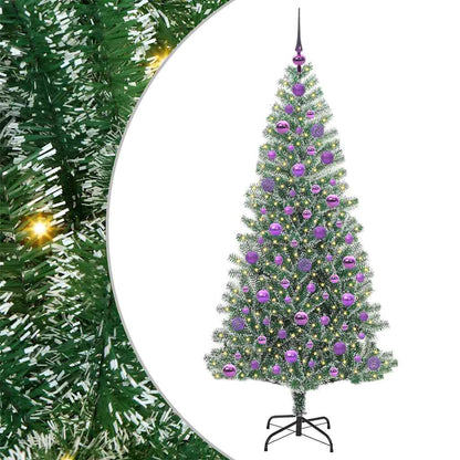 Albero di Natale Artificiale Imbiancato con Luci LED 180 cm