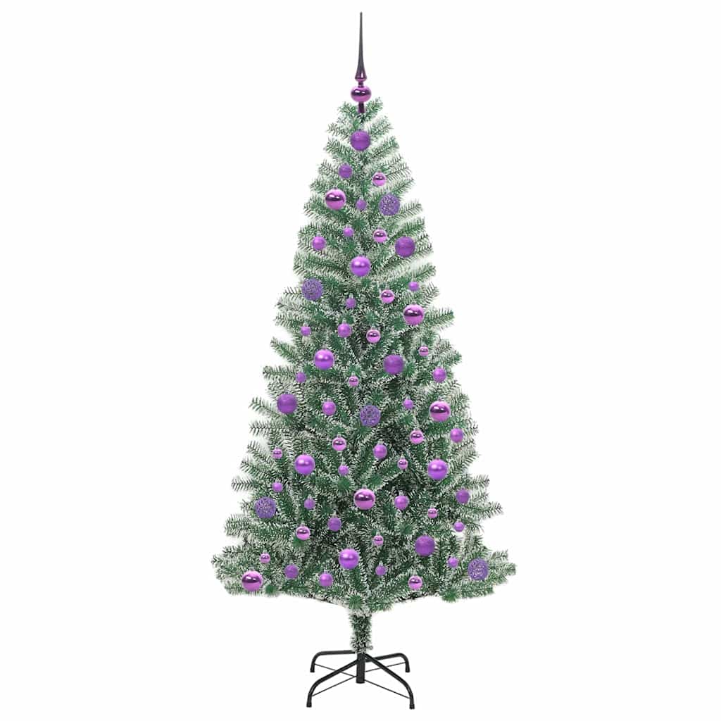 Albero di Natale Artificiale Imbiancato con Luci LED 180 cm