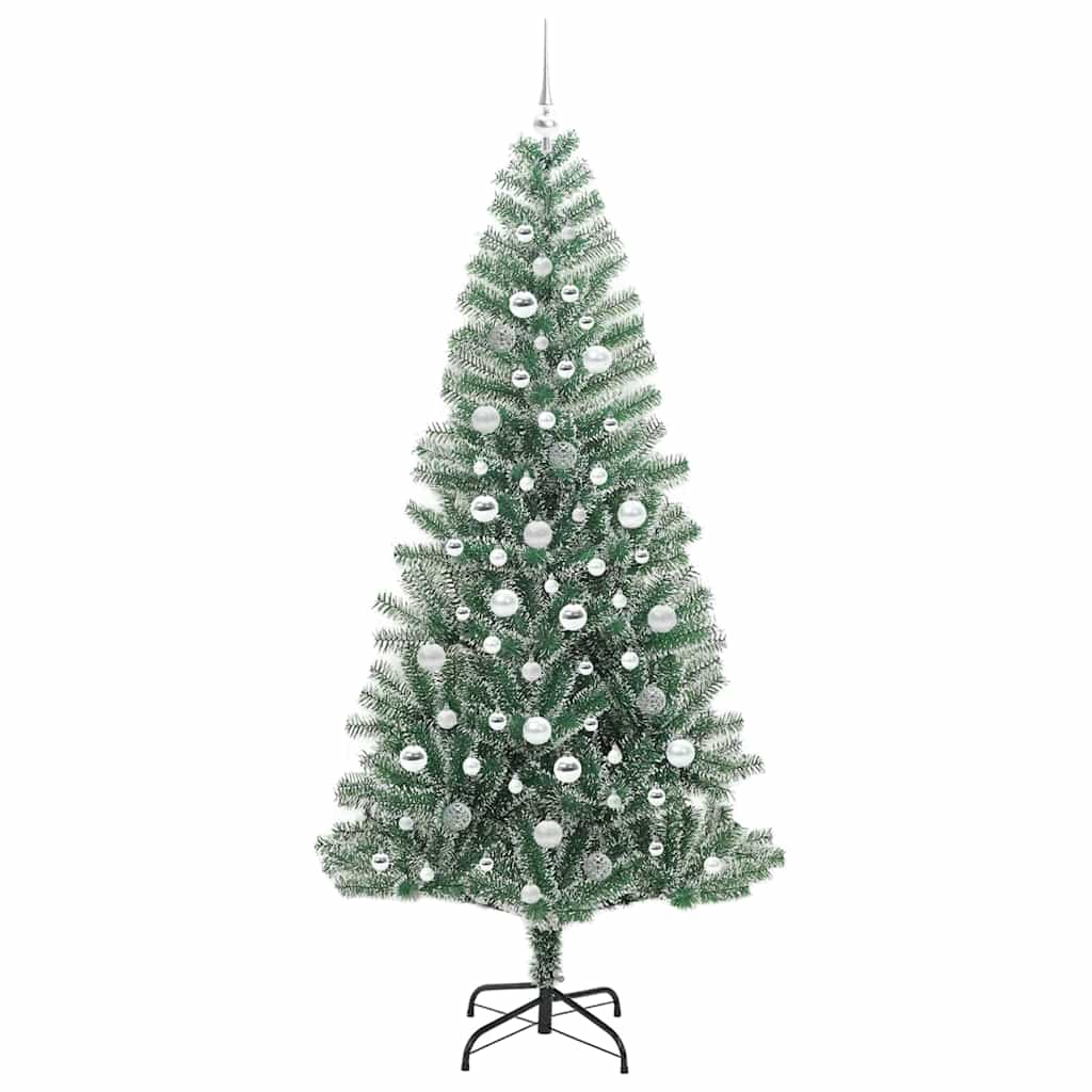 Albero di Natale Artificiale Imbiancato con Luci LED 210 cm