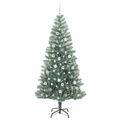 Albero di Natale Artificiale Imbiancato con Luci LED 210 cm