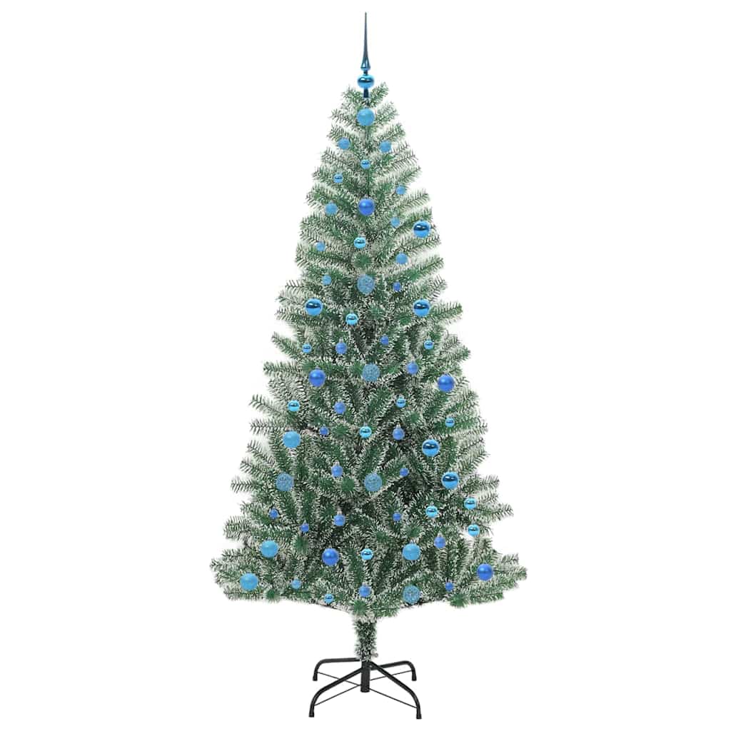 Albero di Natale Artificiale Imbiancato con Luci LED 210 cm