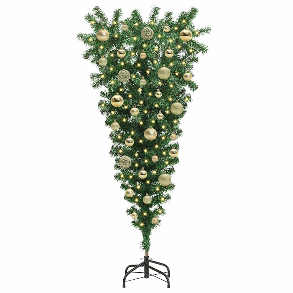 Albero di Natale artificiale preilluminato capovolto con set di palline | homemem39