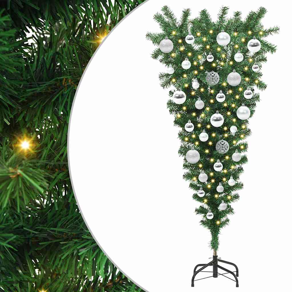 Albero di Natale Artsificiale Illuminato Capovolto con Set di Palline | homemem39