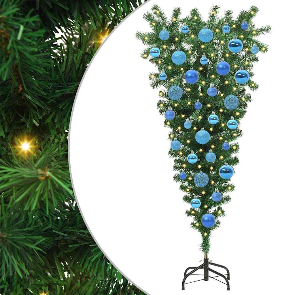 Albero di Natale artificiale preilluminato capovolto con set di palline | homemem39