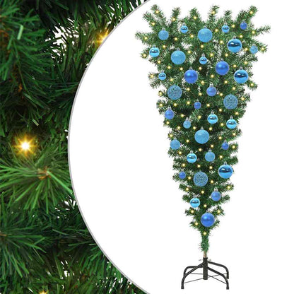 Albero di Natale artificiale preilluminato capovolto con set di palline | homemem39