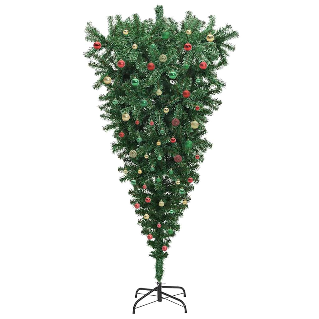 Albero di Natale artificiale pre-illuminato capovolto con set di palle