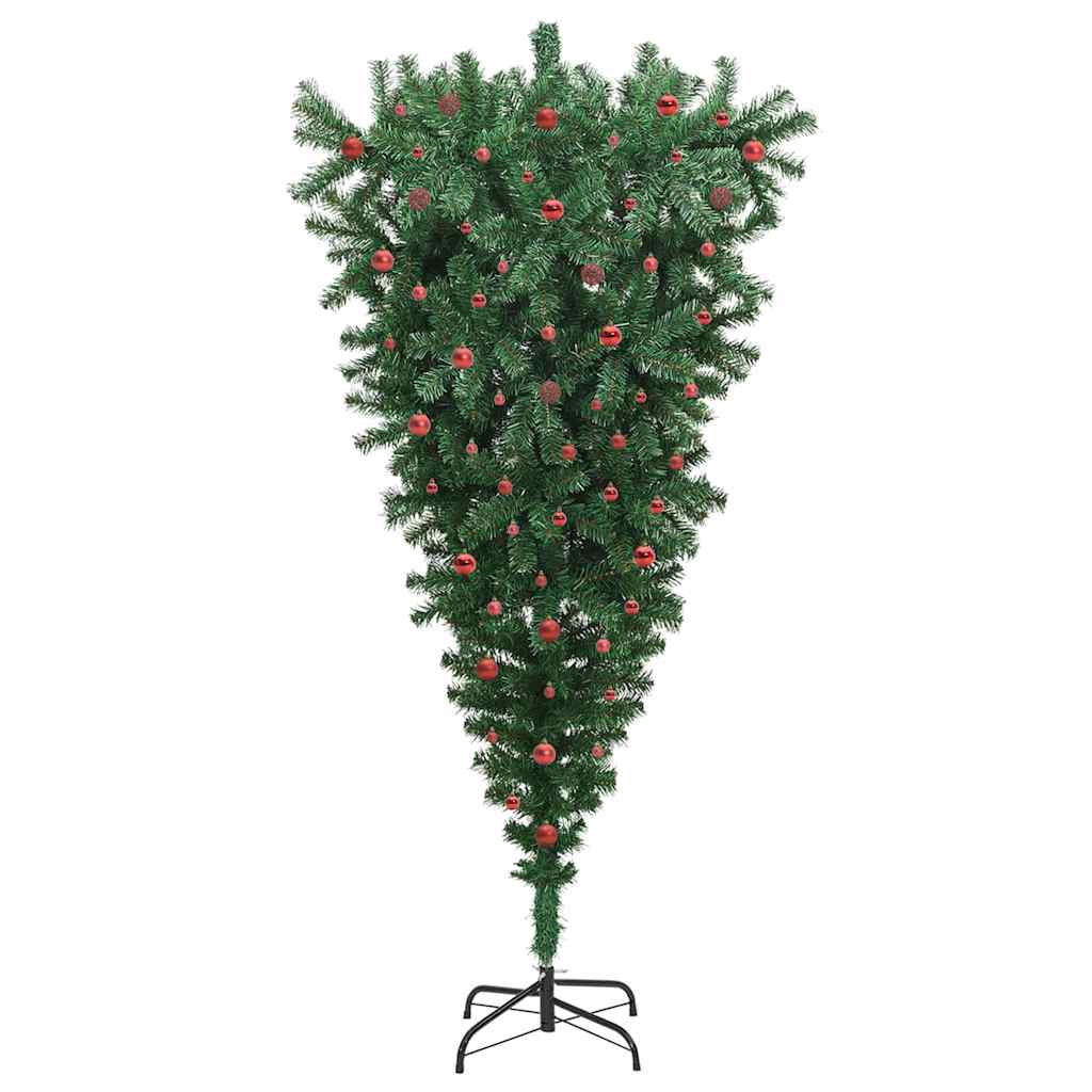 Albero di Natale artificiale pre-illuminato capovolto con set di palline